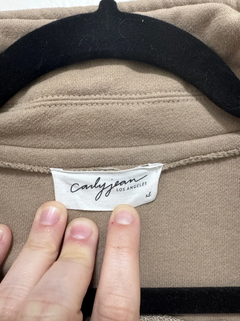 Carly Jean Los Angeles Tan Plush Button-Front Shacket - Picture 5 of 8